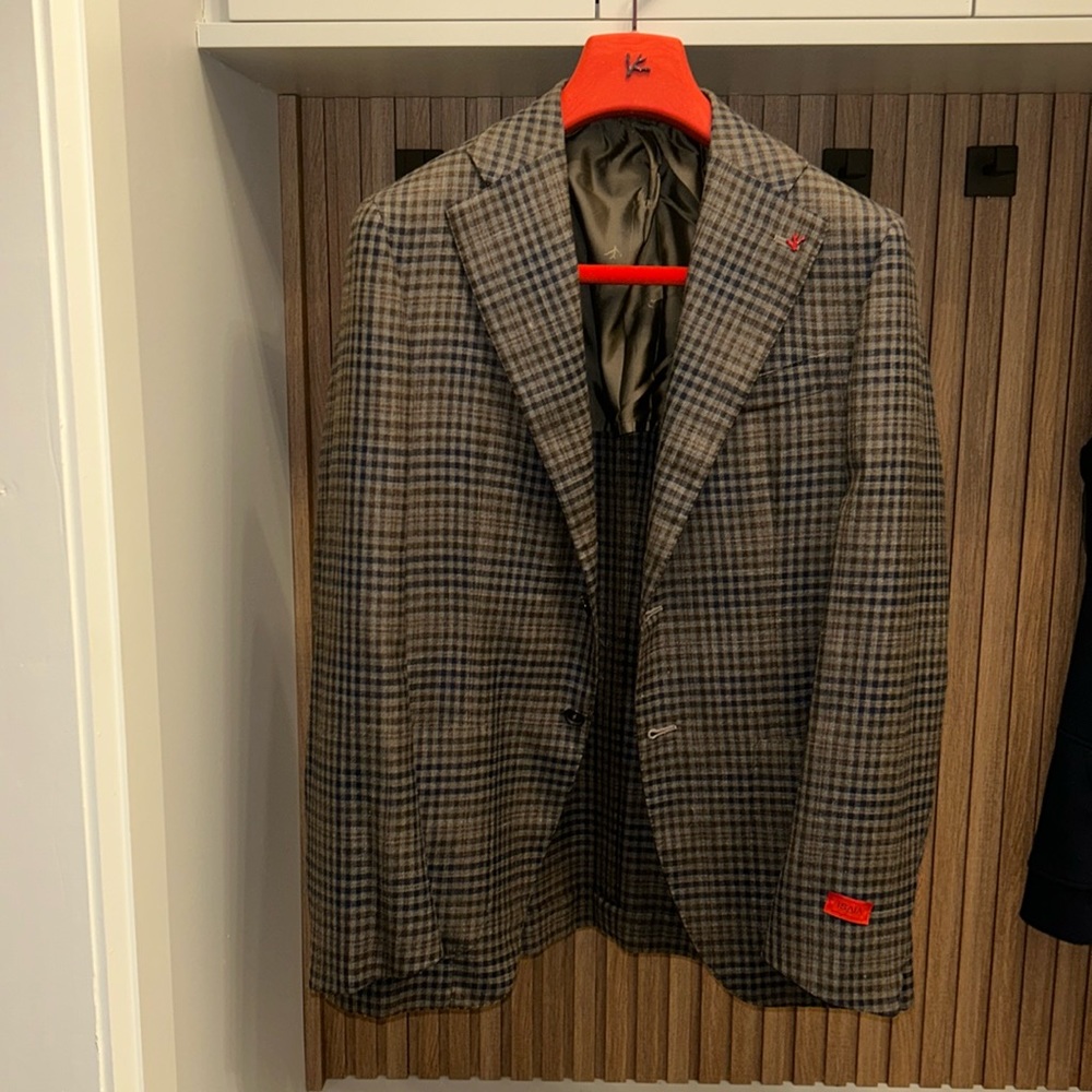 ISAIA NAPOLI MARECHIARIO SPORT Jacket Checkered Print - Picture 1 of 4
